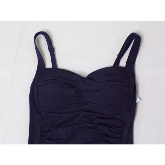 SEA LEVEL Twist Front One-Piece Swimsuit Navy Blue 4 - Picture 6 of 9